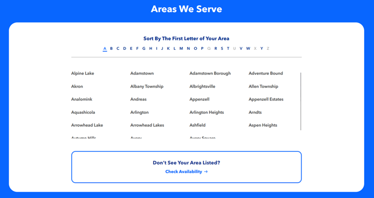 find a service area component