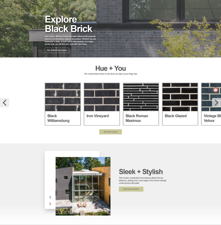 “Glen-Gery black brick category page