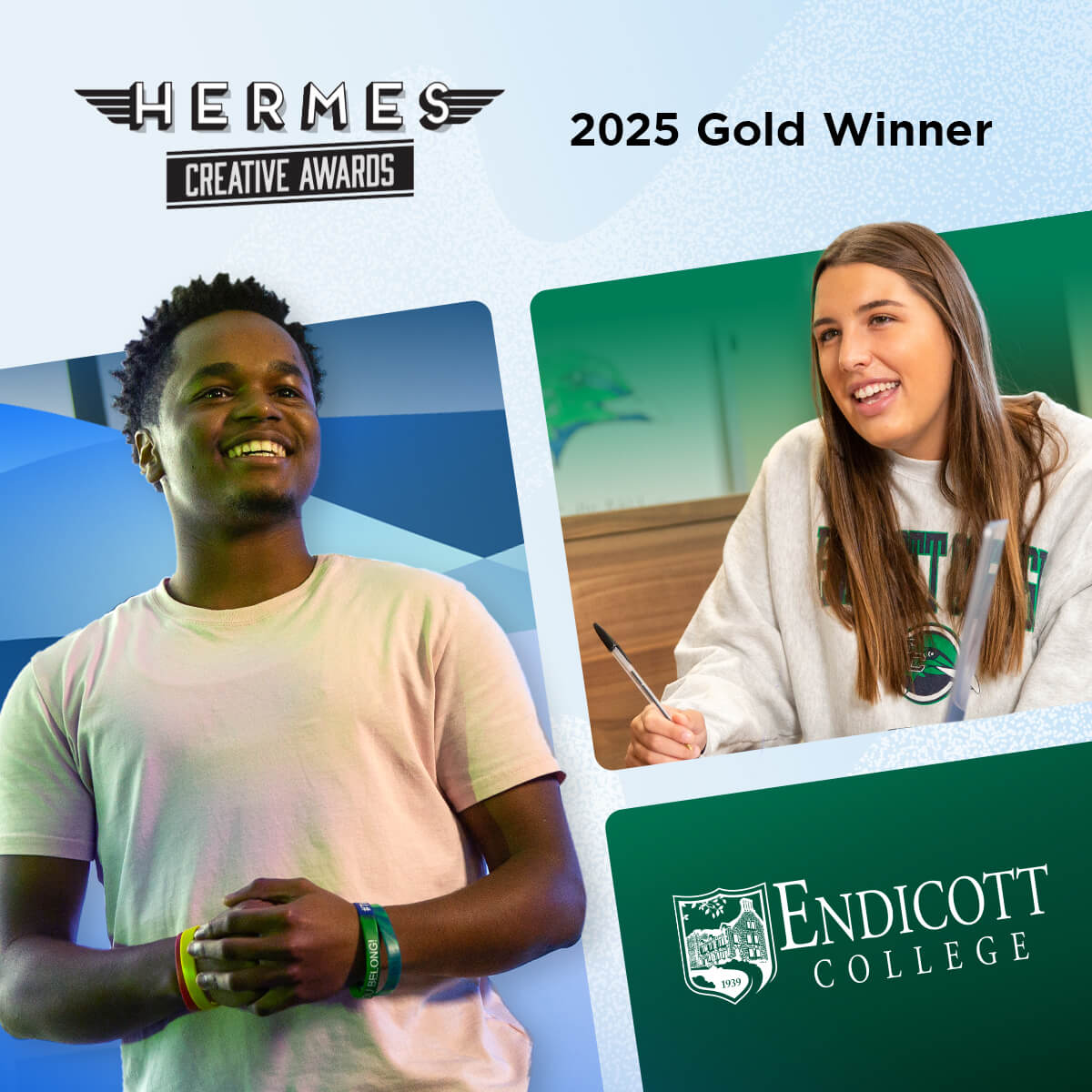 Endicott College Hermes Gold Award Winner collage